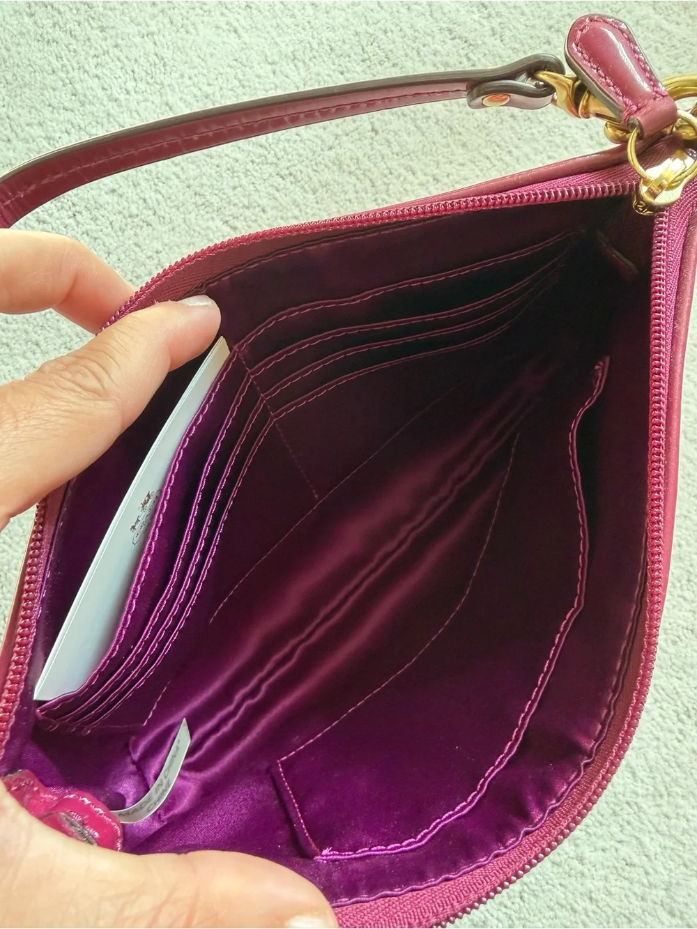 Coach - Women's Peyton Embossed Patent Signature Wristlet Clutch - Picture 3 of 6